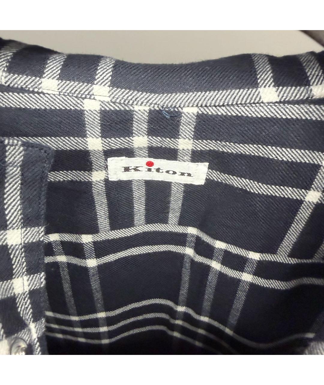 KITON Темно-синяя кашемировая кэжуал рубашка, фото 2