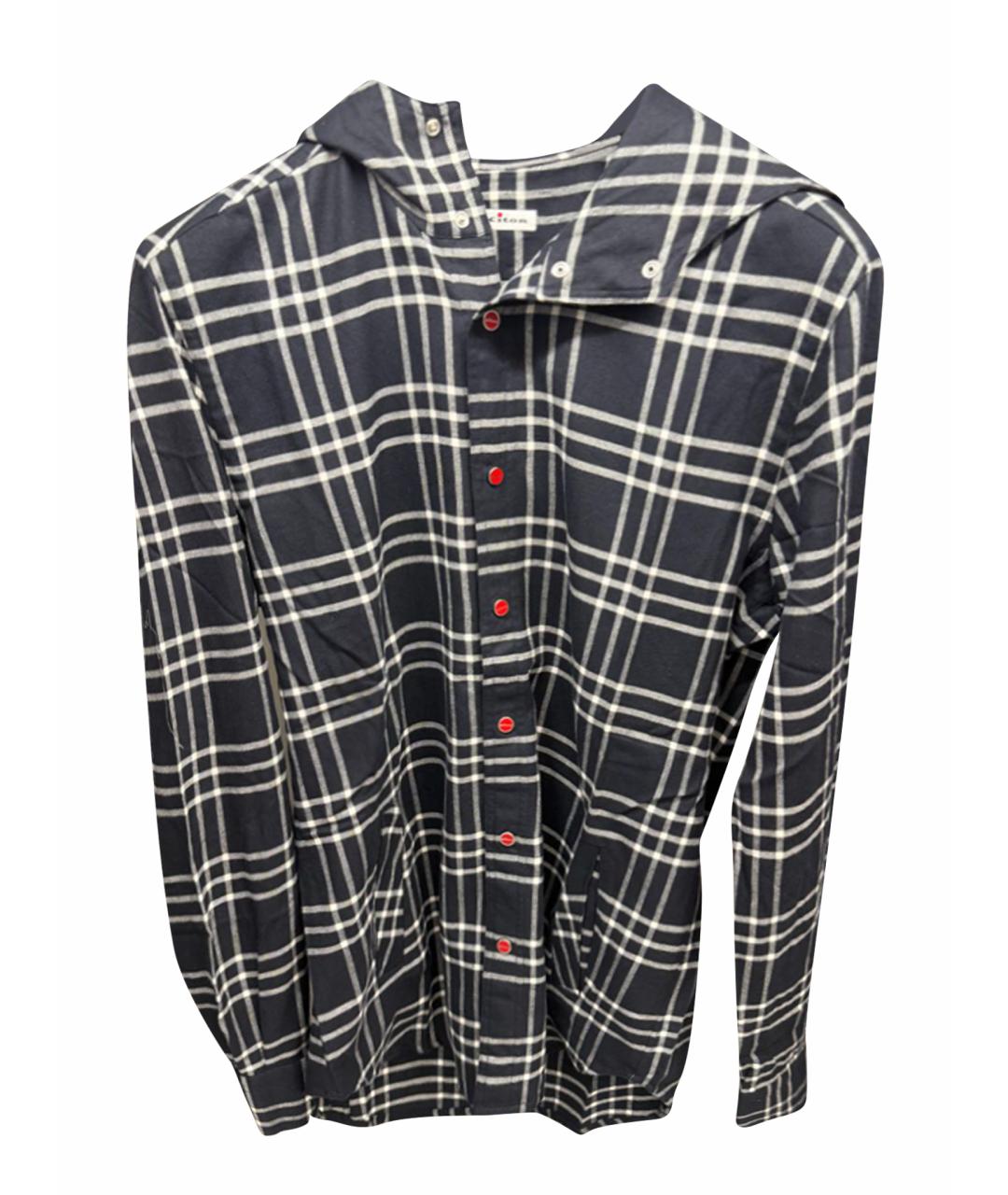 KITON Темно-синяя кашемировая кэжуал рубашка, фото 1