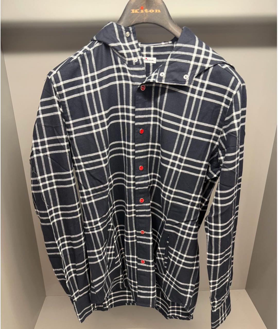 KITON Темно-синяя кашемировая кэжуал рубашка, фото 5