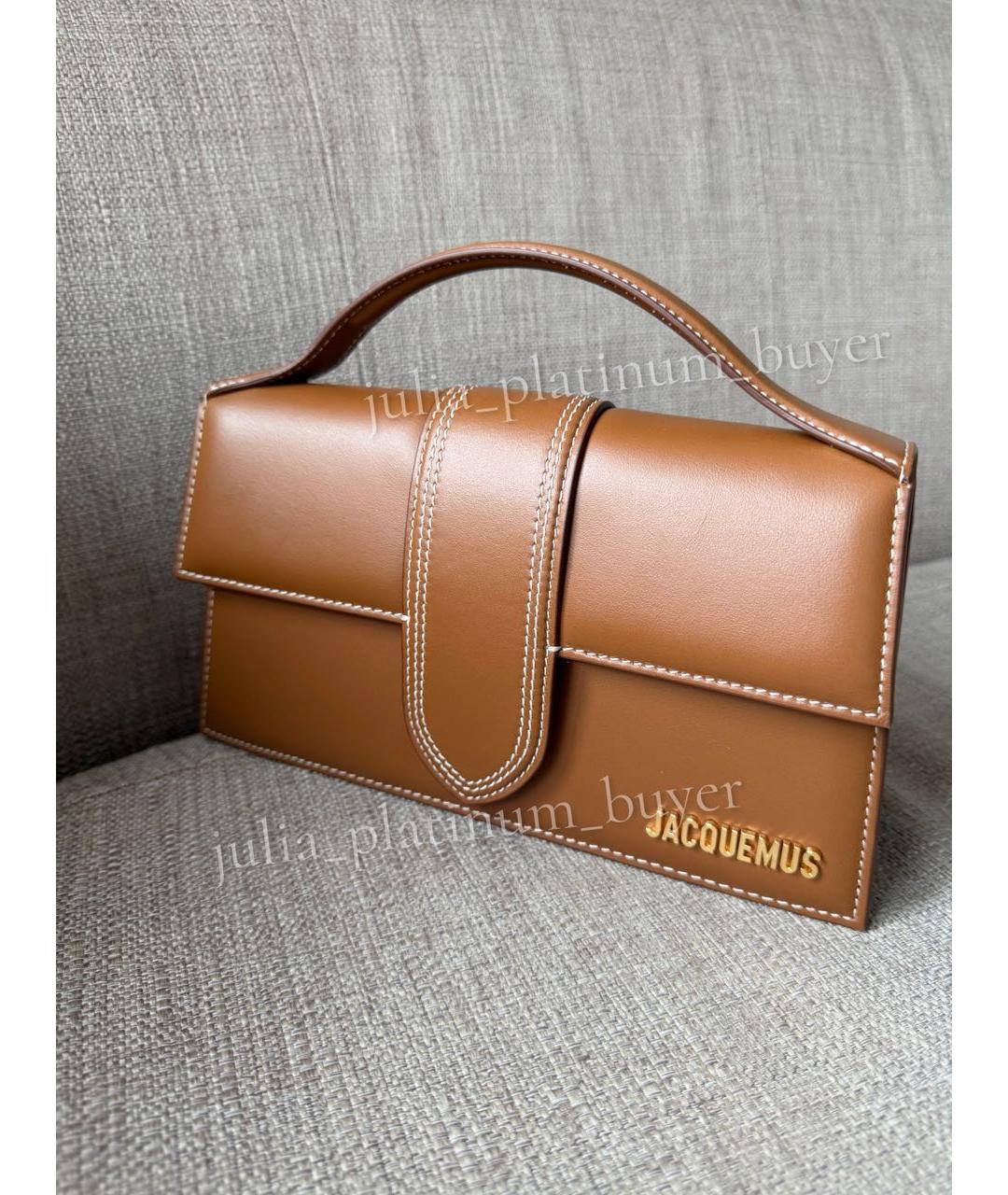 JACQUEMUS Коричневая кожаная сумка через плечо, фото 7