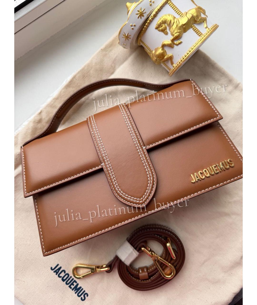 JACQUEMUS Коричневая кожаная сумка через плечо, фото 2