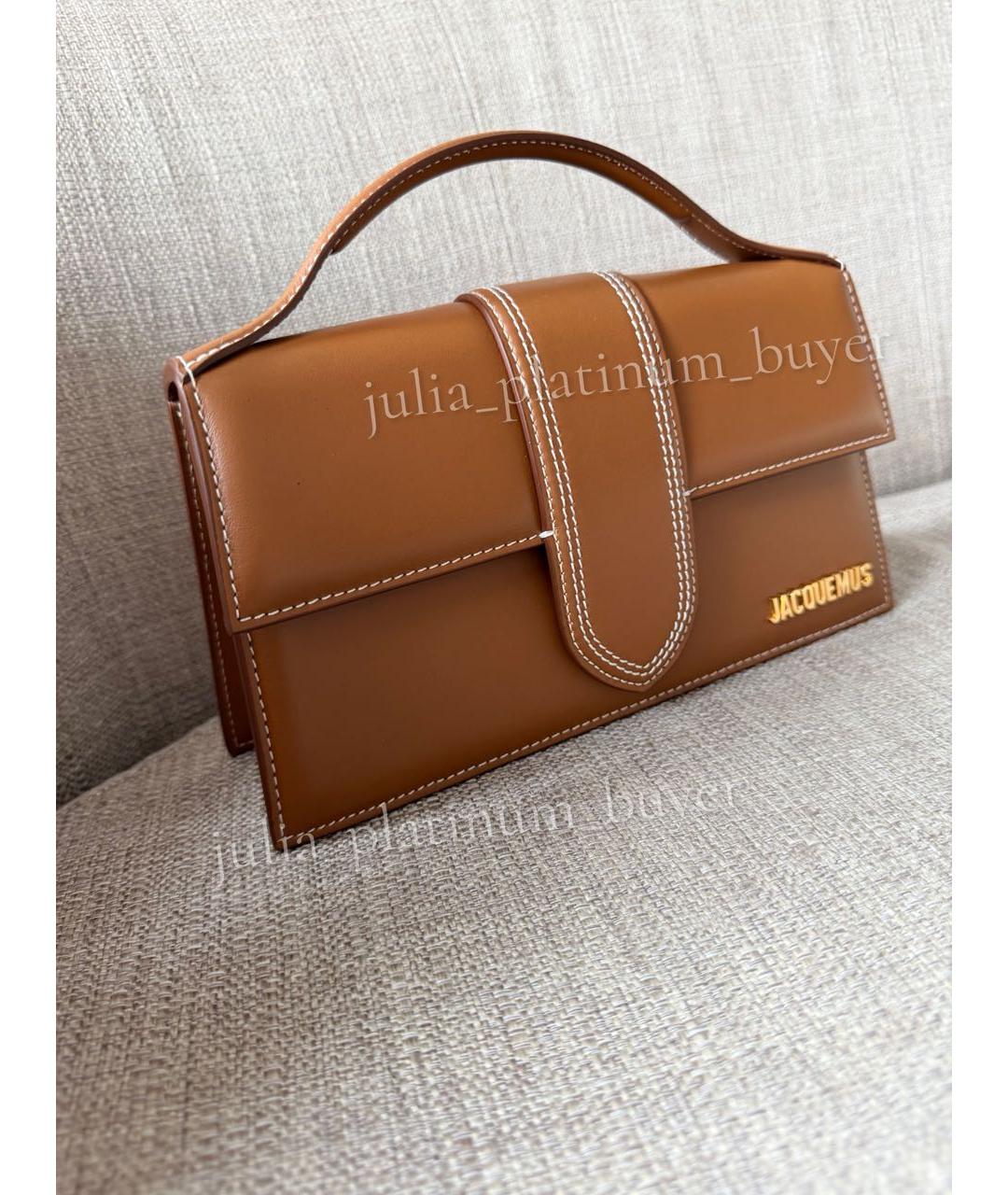 JACQUEMUS Коричневая кожаная сумка через плечо, фото 6