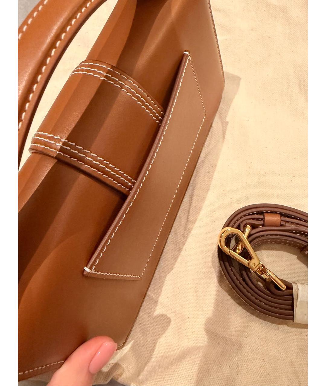 JACQUEMUS Коричневая кожаная сумка через плечо, фото 3