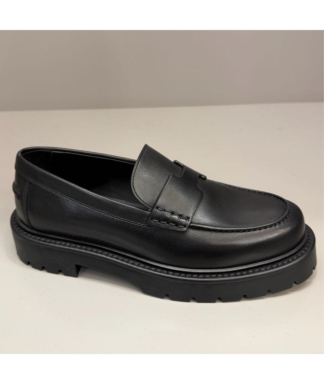 HERMES Черные кожаные лоферы, фото 3