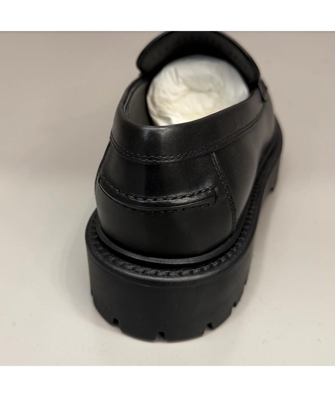 HERMES Черные кожаные лоферы, фото 5