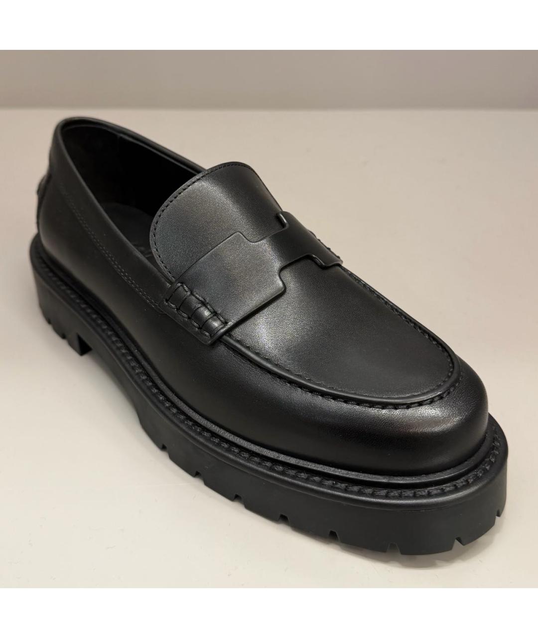 HERMES Черные кожаные лоферы, фото 8