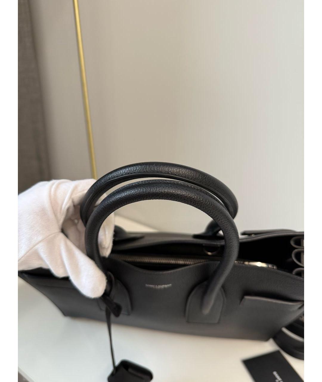 SAINT LAURENT Черная кожаная сумка тоут, фото 8