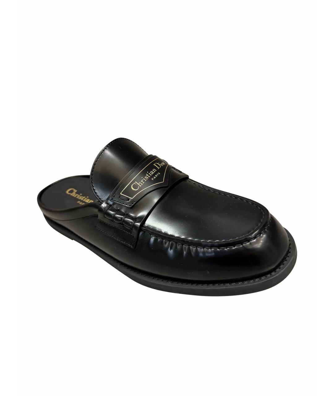 CHRISTIAN DIOR Черные кожаные мюли, фото 6