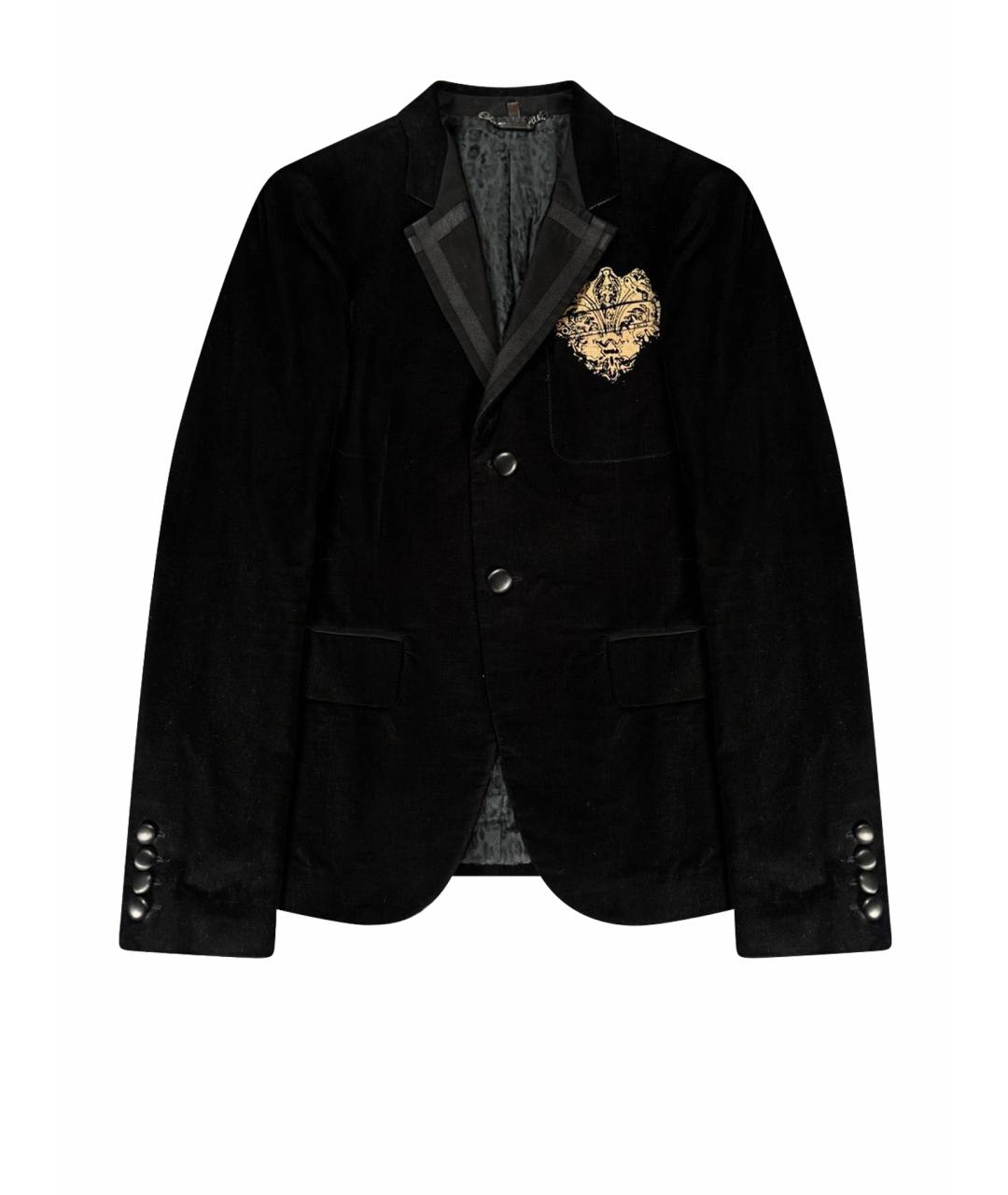 ROBERTO CAVALLI Черный хлопковый пиджак, фото 1
