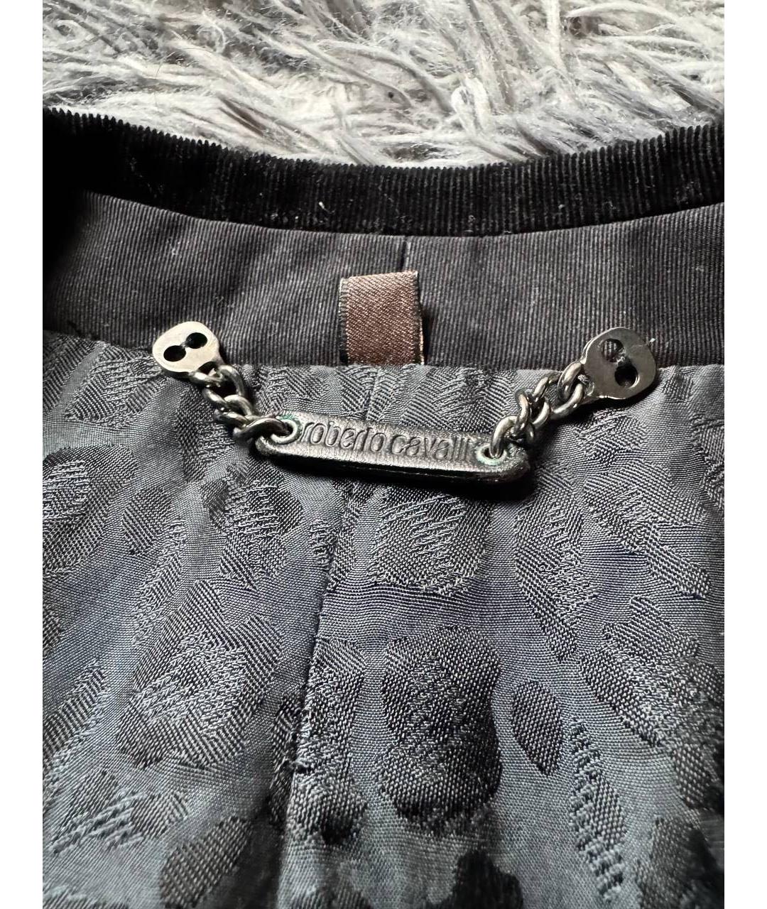 ROBERTO CAVALLI Черный хлопковый пиджак, фото 5