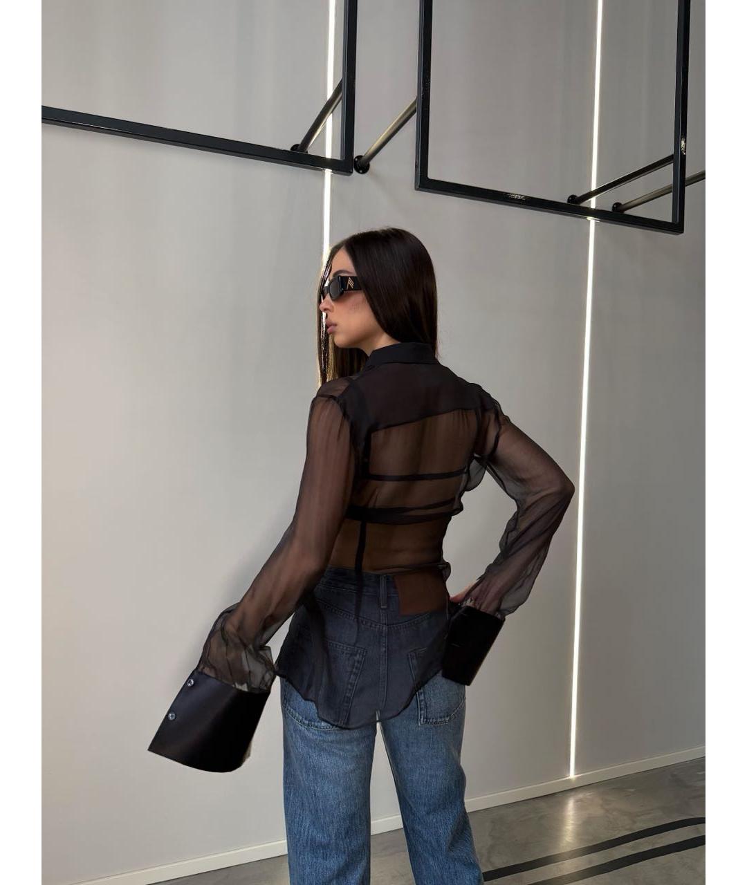 NENSI DOJAKA Черная шелковая блузы, фото 3