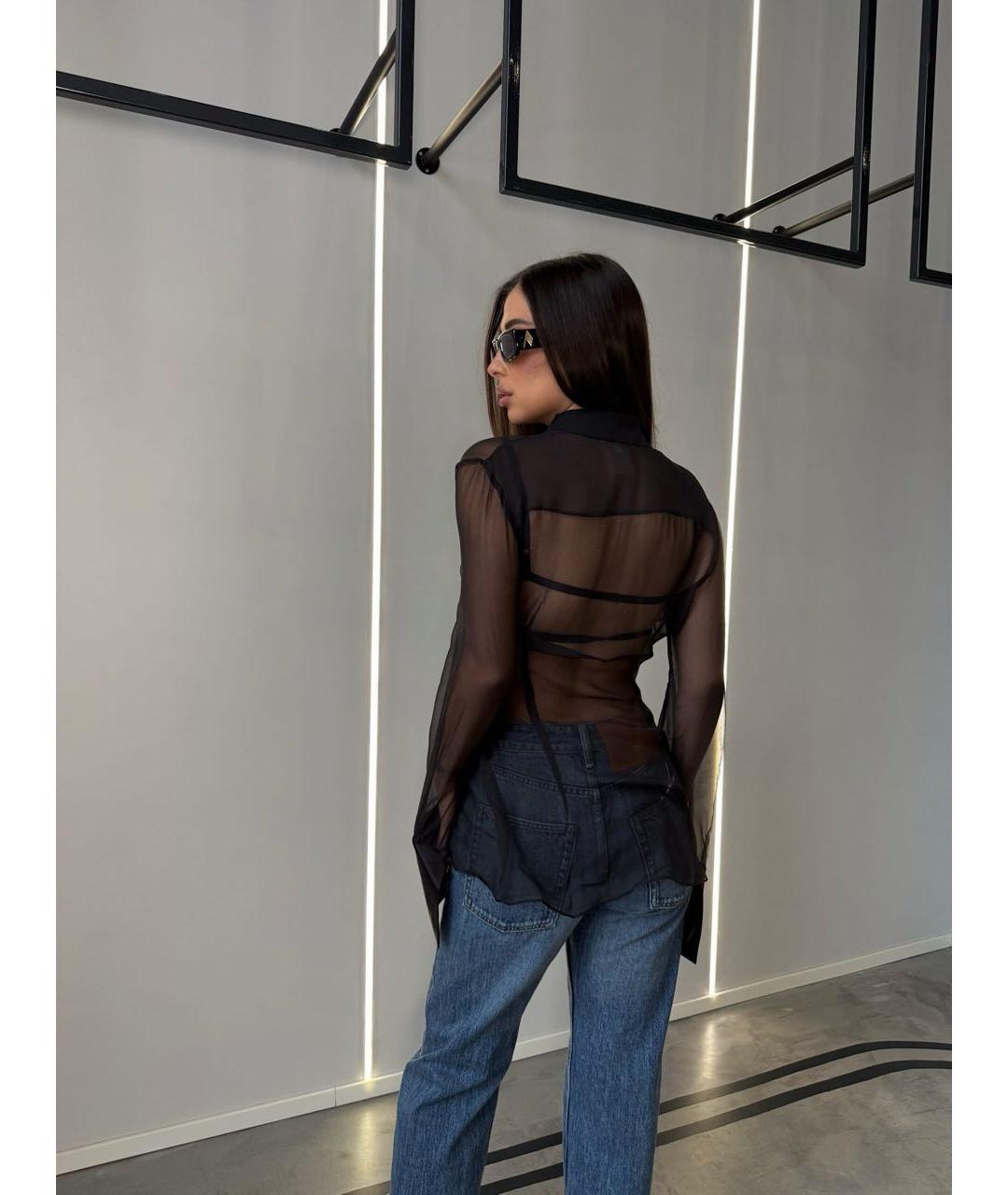 NENSI DOJAKA Черная шелковая блузы, фото 2