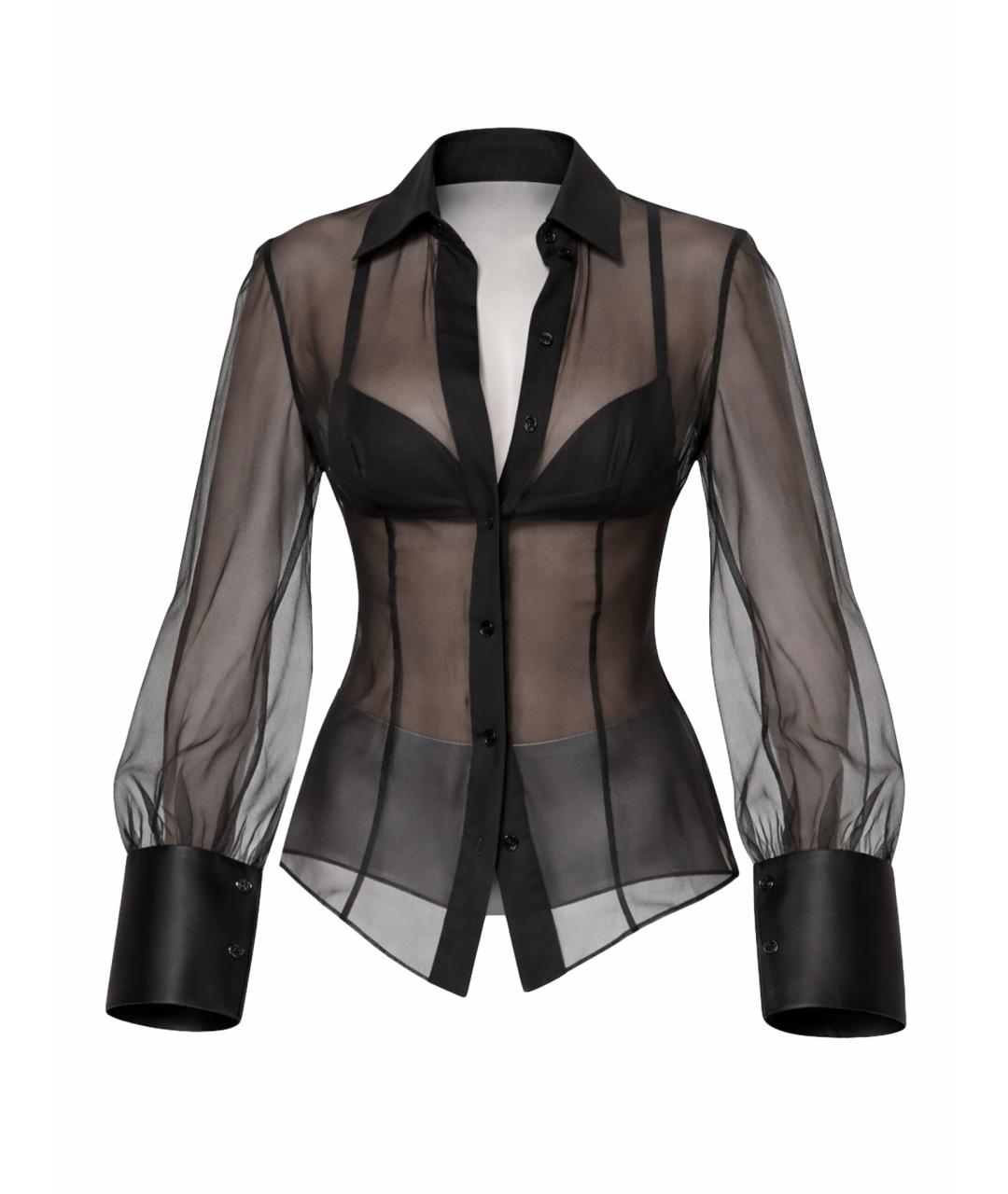 NENSI DOJAKA Черная шелковая блузы, фото 1