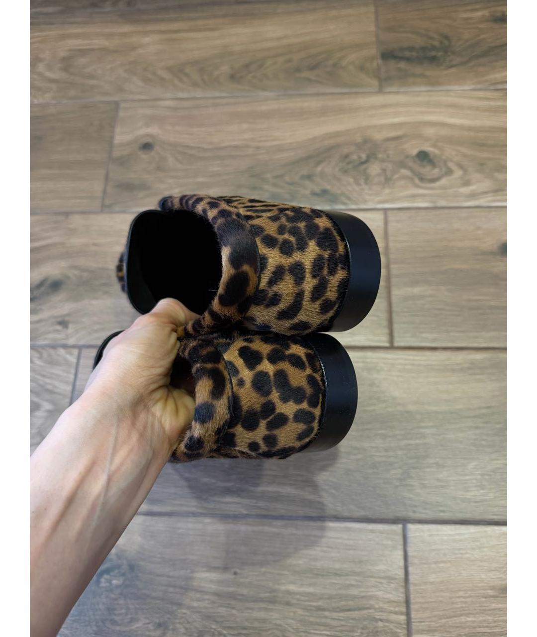 SAINT LAURENT Коричневые кожаные лоферы, фото 4