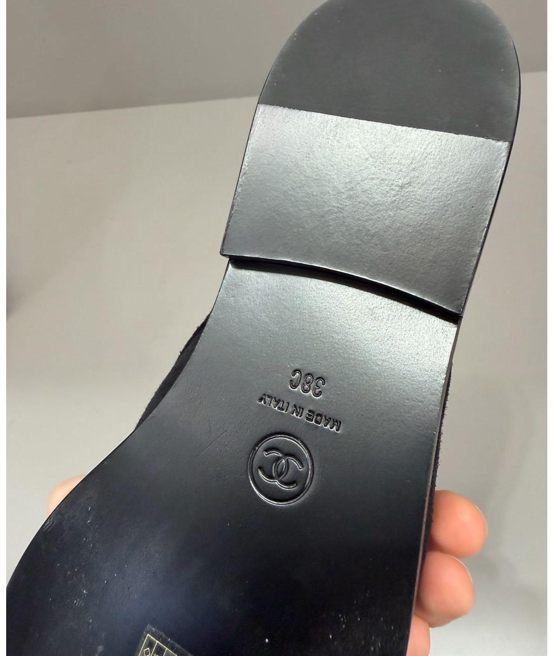 CHANEL Черные замшевые мюли, фото 4