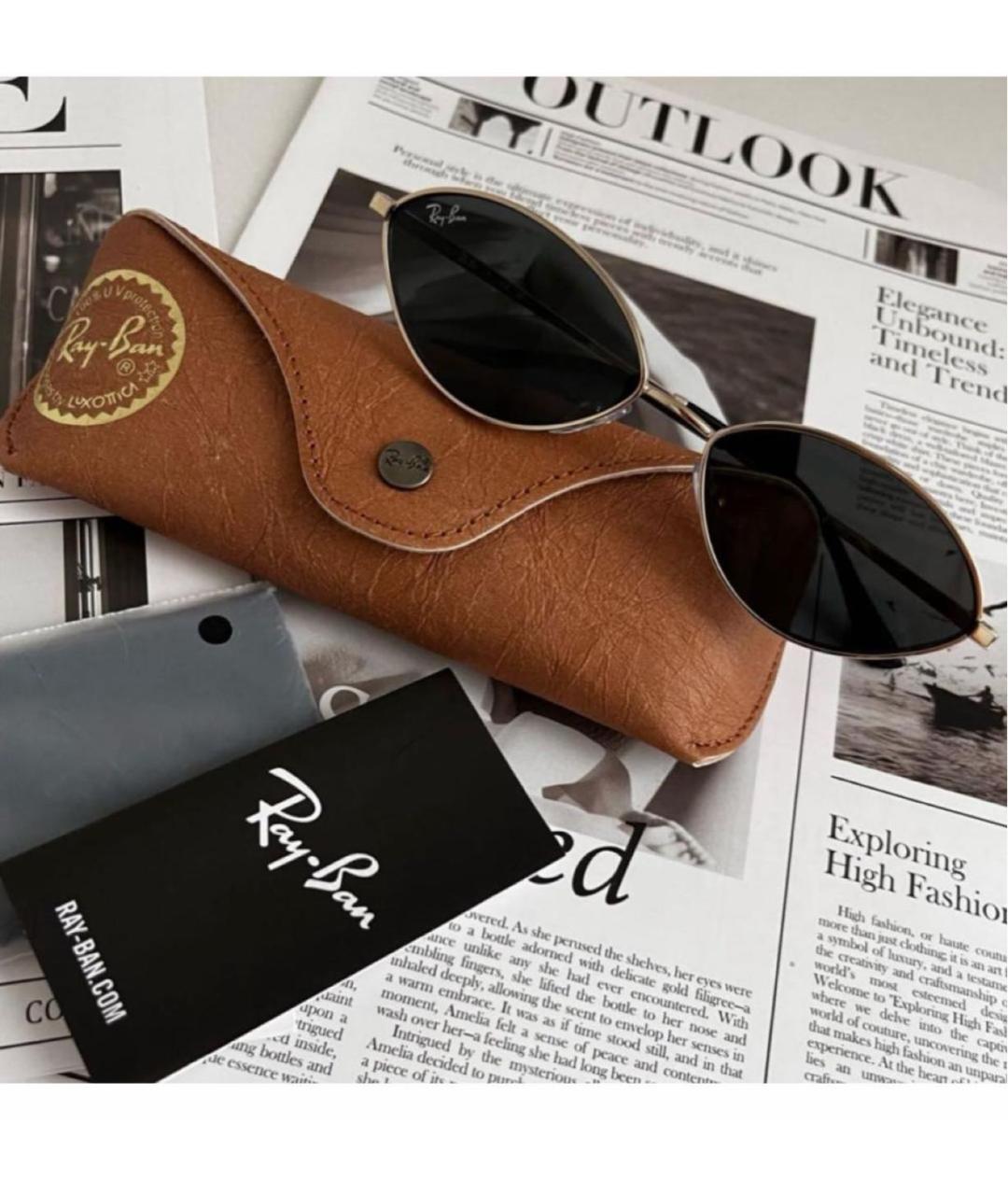 RAY BAN Черные металлические солнцезащитные очки, фото 7
