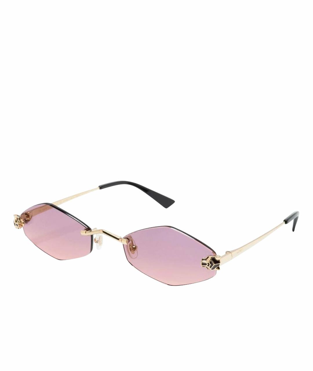 CARTIER Фиолетовые металлические солнцезащитные очки, фото 1