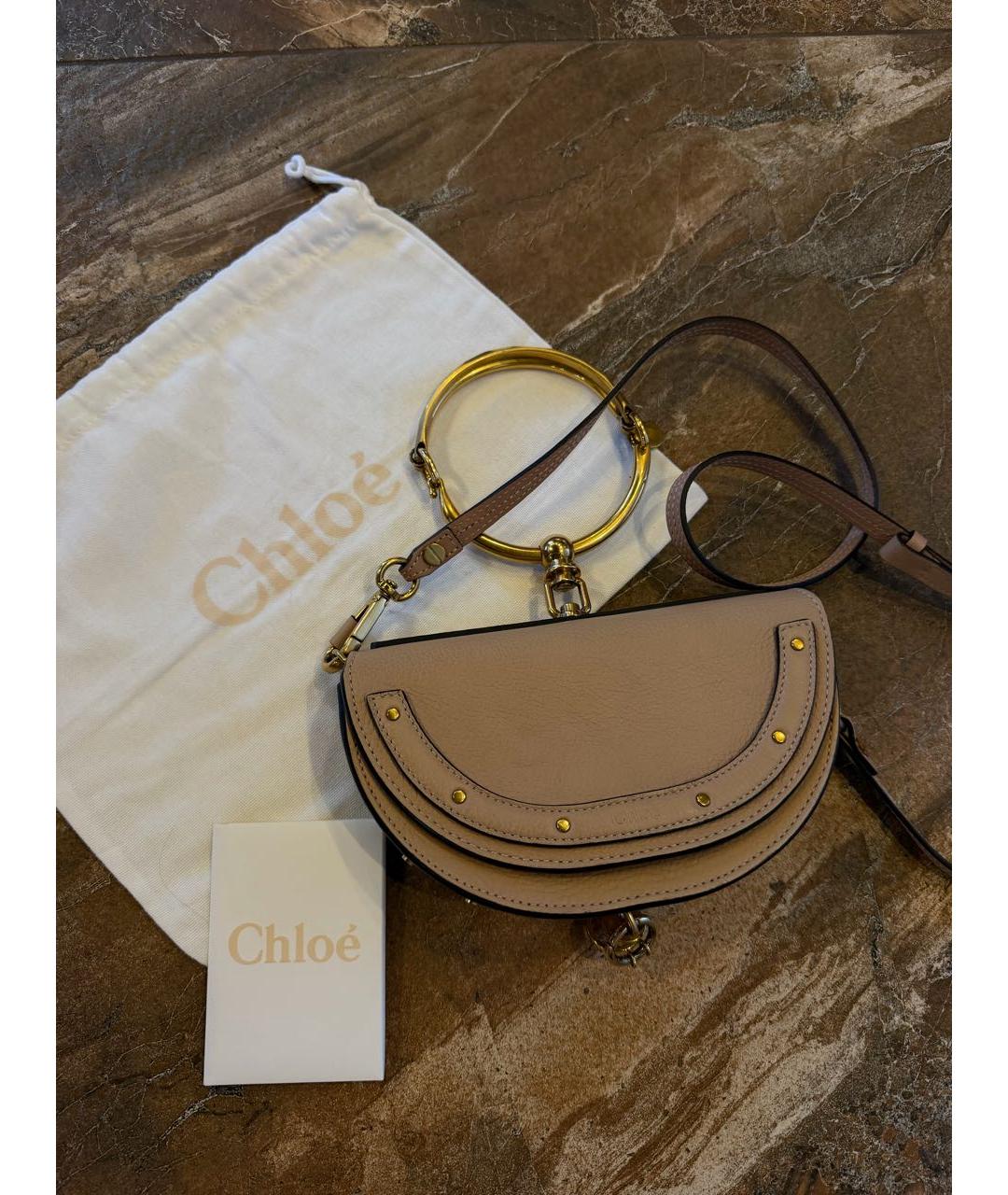 CHLOE Бежевая кожаная сумка через плечо, фото 2