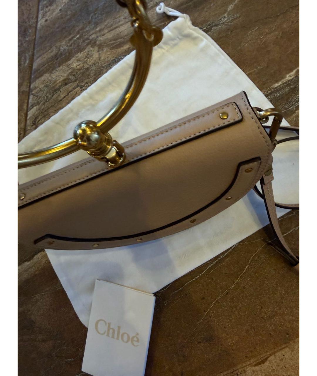 CHLOE Бежевая кожаная сумка через плечо, фото 6