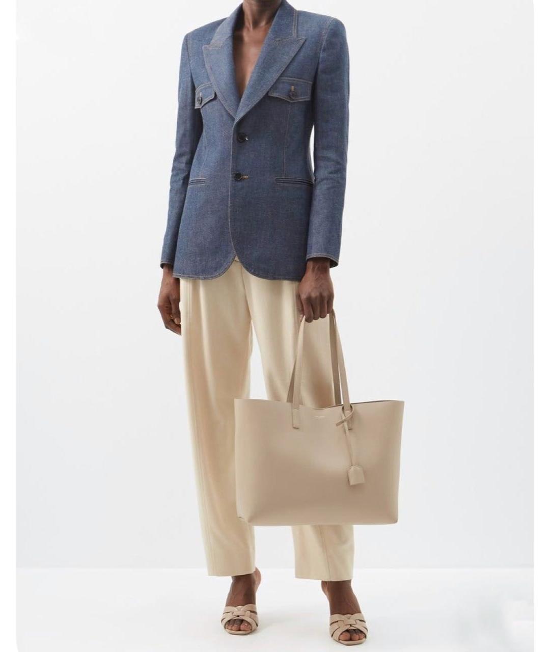 SAINT LAURENT Темно-синий деним жакет/пиджак, фото 5