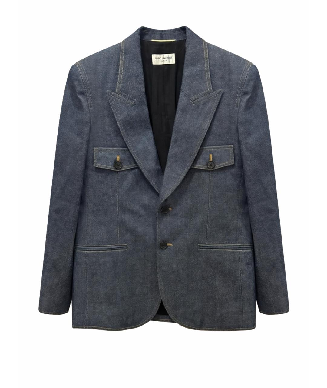 SAINT LAURENT Темно-синий деним жакет/пиджак, фото 1