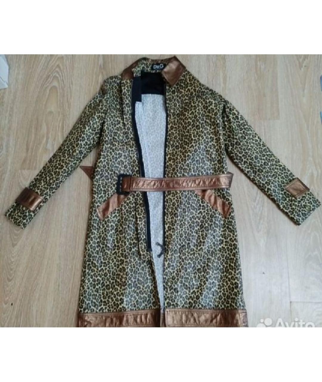 DOLCE&GABBANA Желтый полиэстеровый тренч/плащ, фото 7