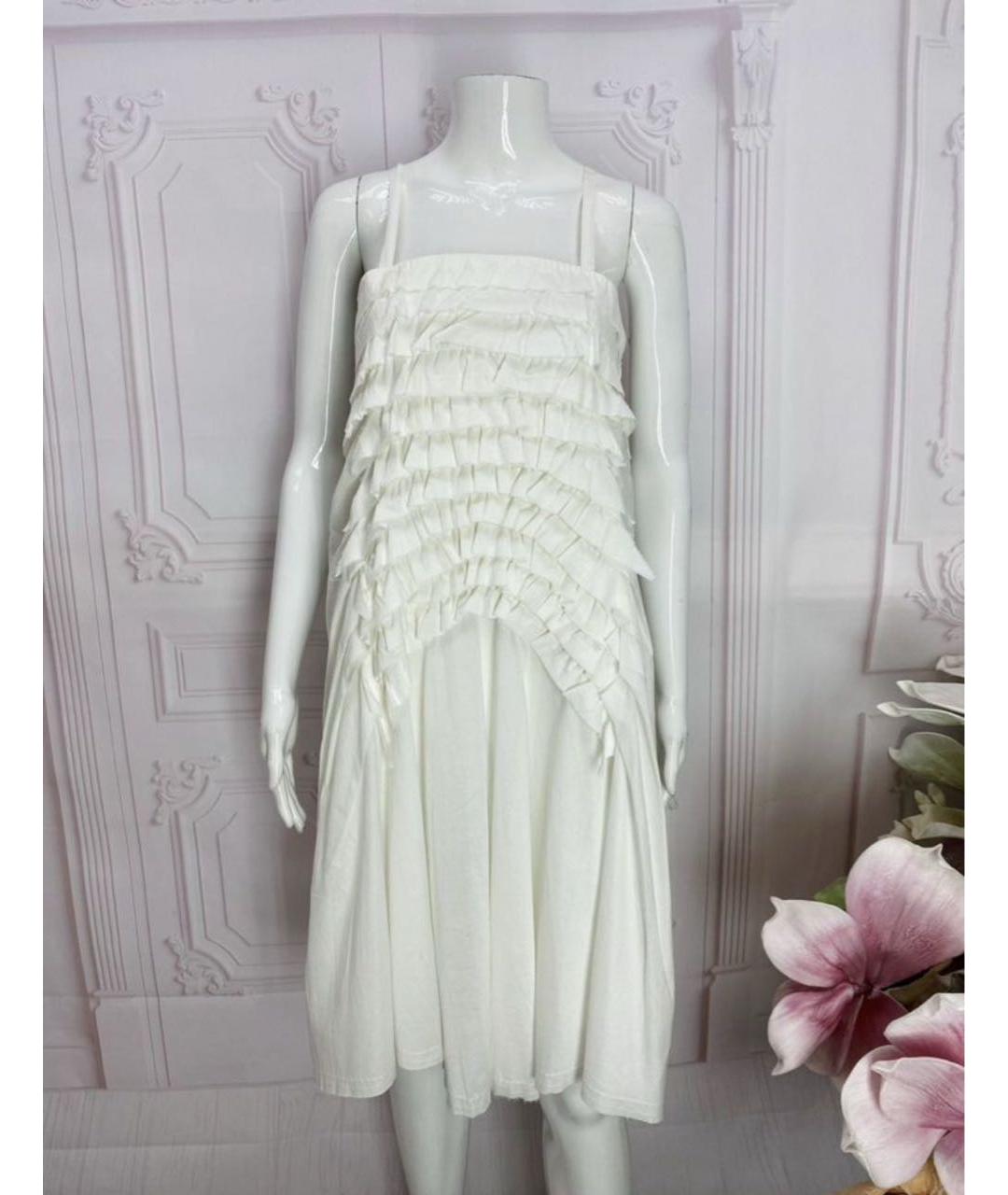 LIVIANA CONTI Белое хлопковое повседневное платье, фото 5