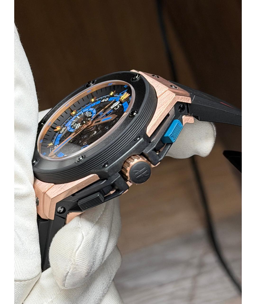 HUBLOT Черные часы из розового золота, фото 4