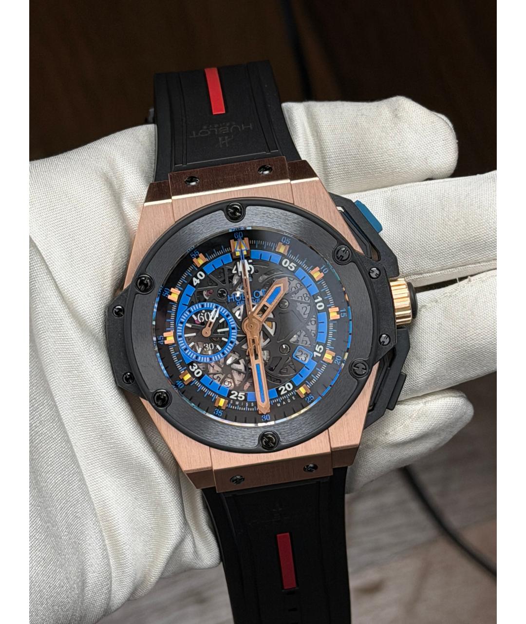 HUBLOT Черные часы из розового золота, фото 2