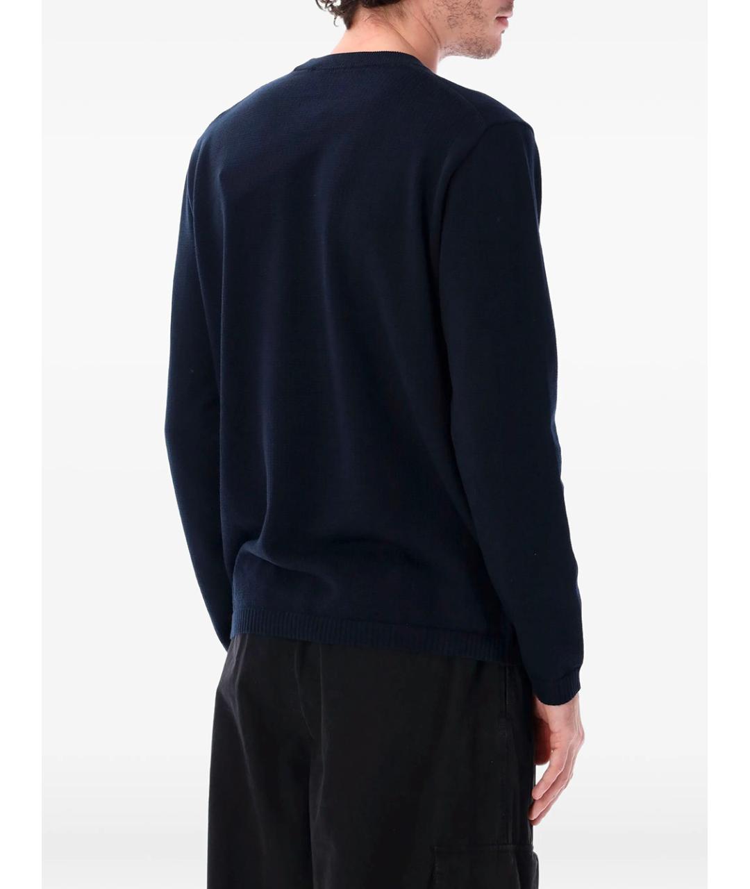 STONE ISLAND Темно-синий хлопковый джемпер / свитер, фото 4