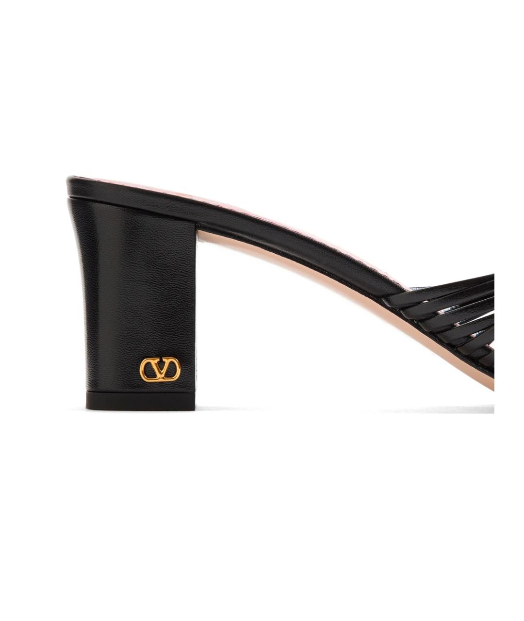 VALENTINO Черные кожаные мюли, фото 6