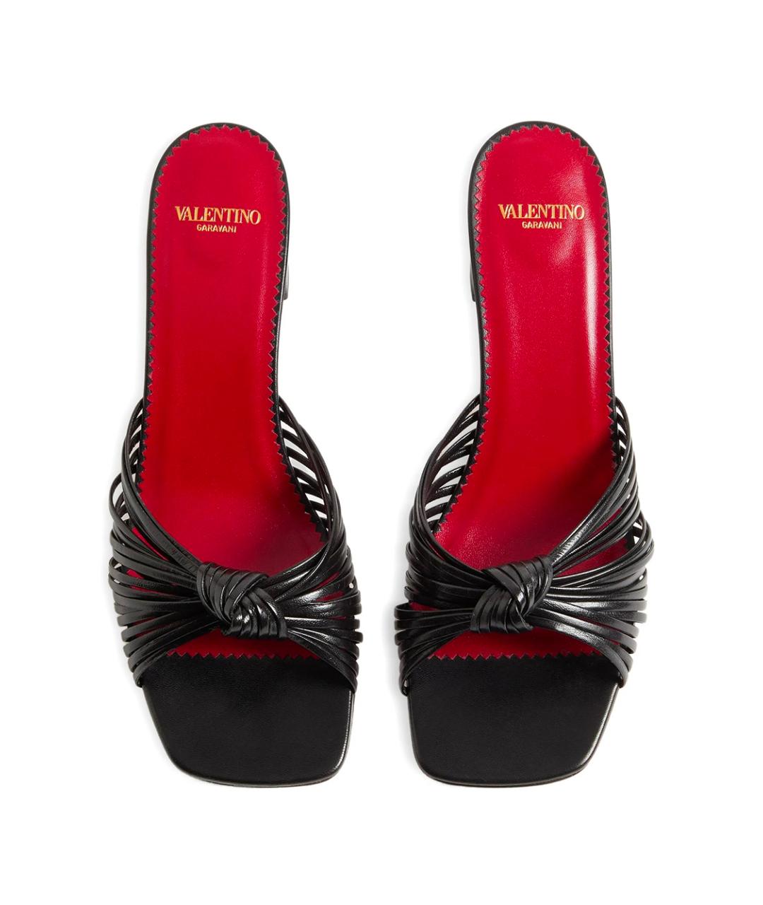 VALENTINO Черные кожаные мюли, фото 3