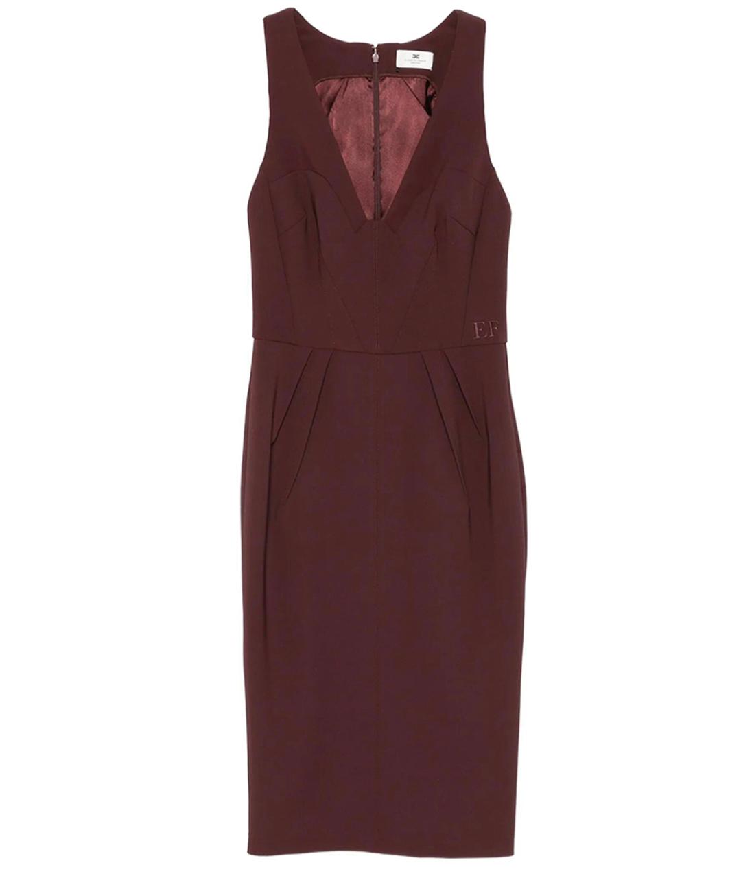 ELISABETTA FRANCHI Коричневое полиэстеровое коктейльное платье, фото 1