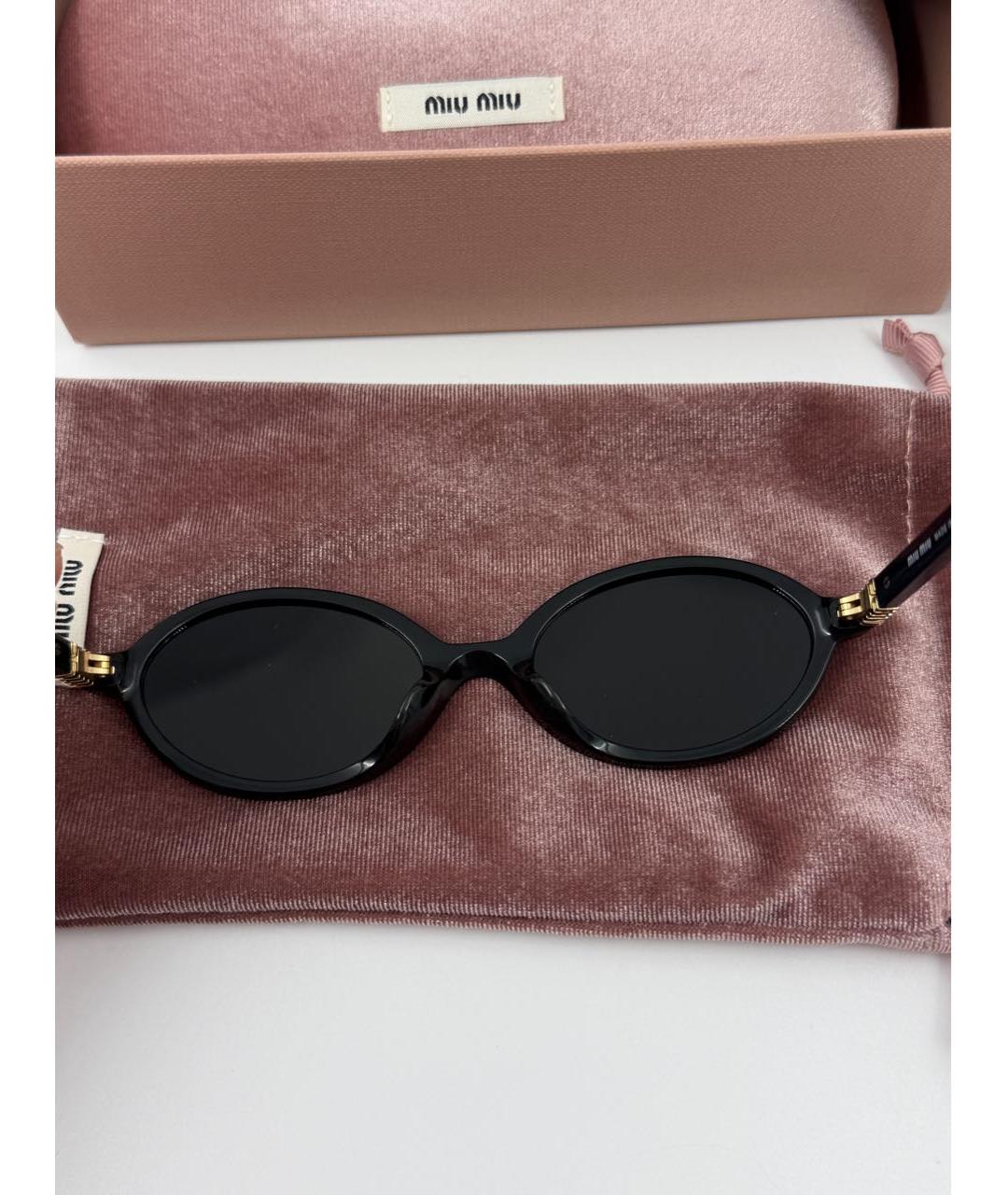 MIU MIU Черные пластиковые солнцезащитные очки, фото 8