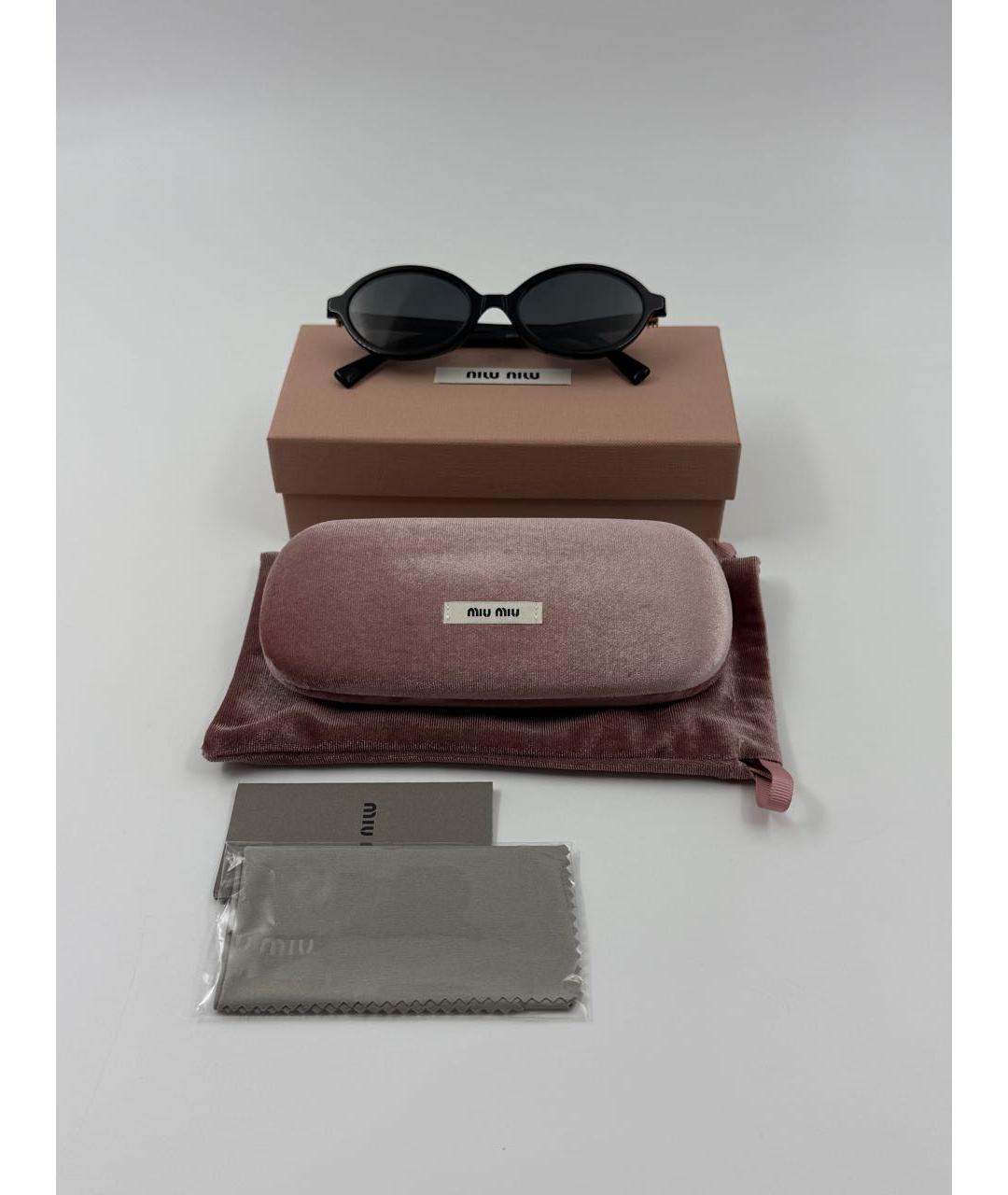 MIU MIU Черные пластиковые солнцезащитные очки, фото 2