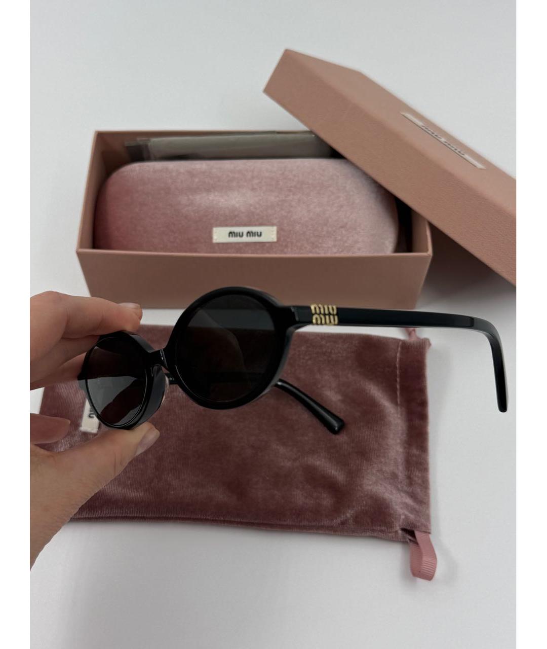 MIU MIU Черные пластиковые солнцезащитные очки, фото 6