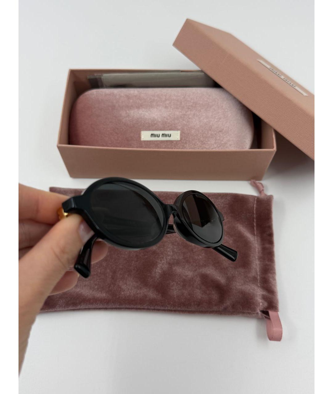 MIU MIU Черные пластиковые солнцезащитные очки, фото 5