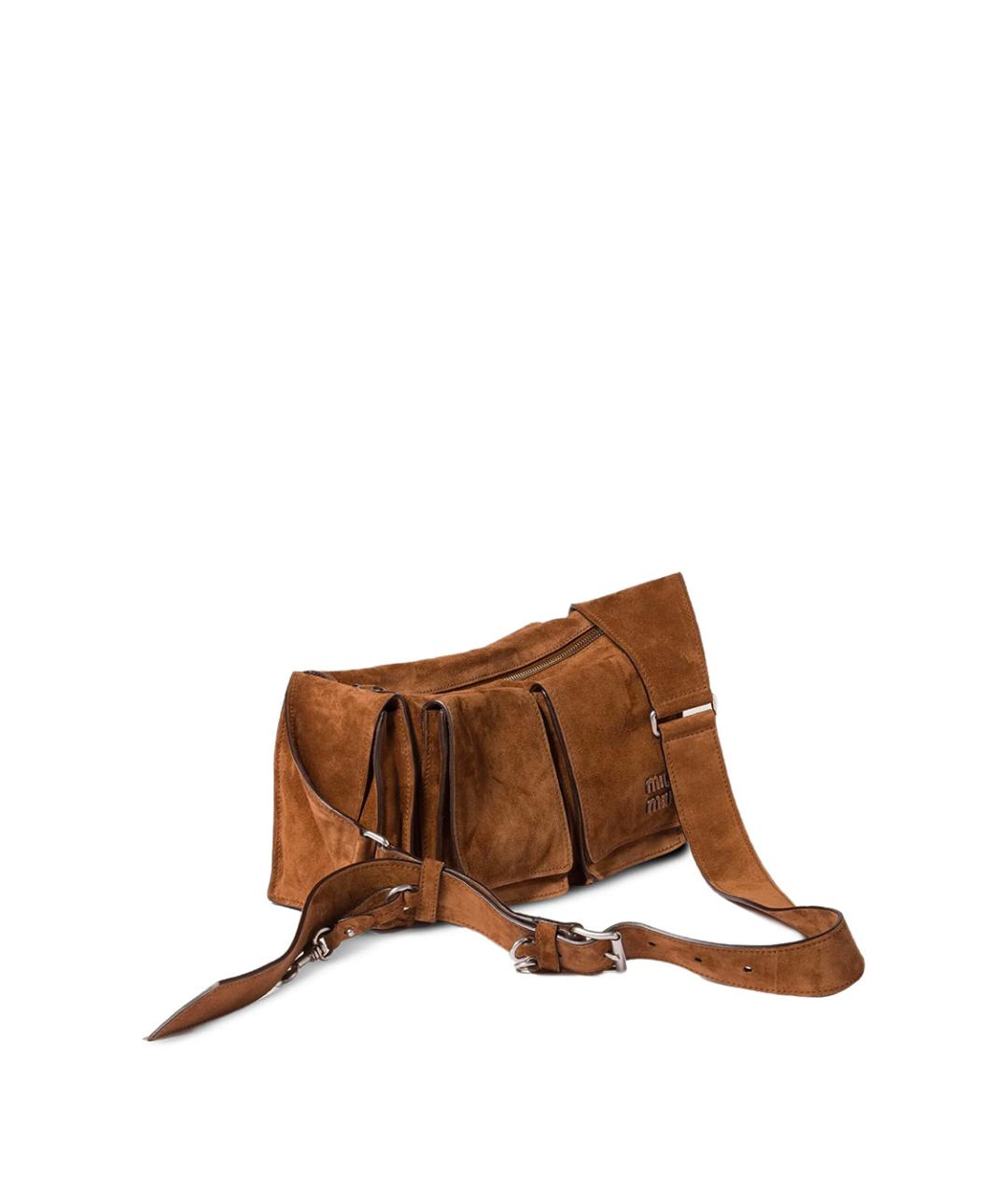 MIU MIU Коричневая замшевая сумка через плечо, фото 7