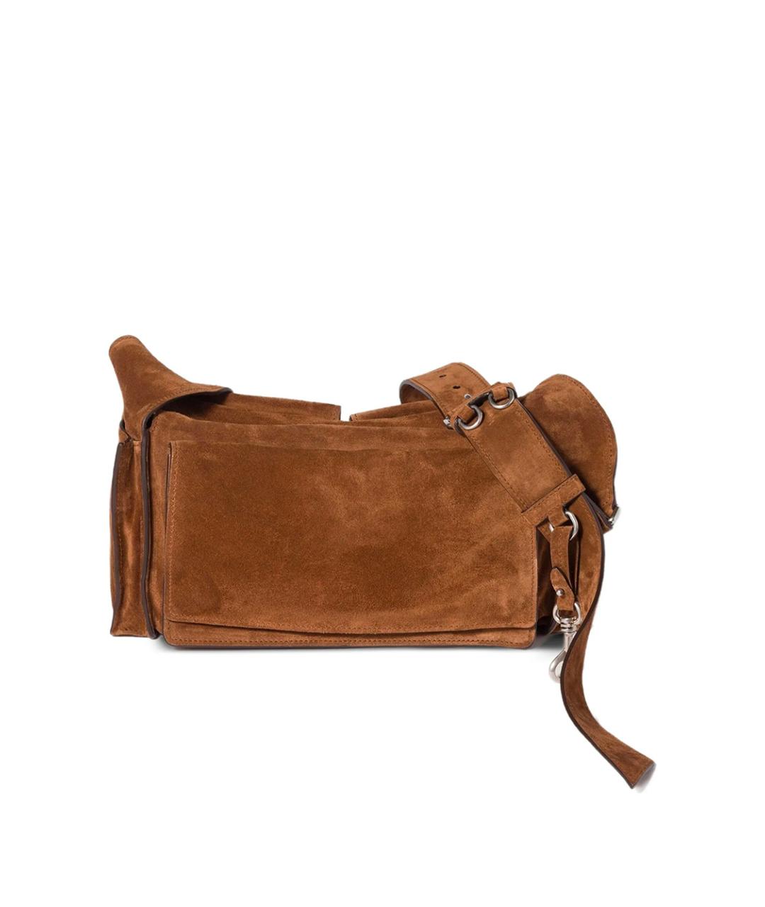 MIU MIU Коричневая замшевая сумка через плечо, фото 6