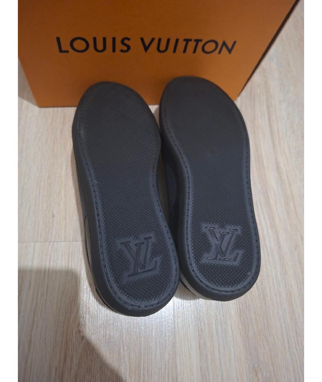 LOUIS VUITTON Темно-синие текстильные низкие кроссовки / кеды, фото 4