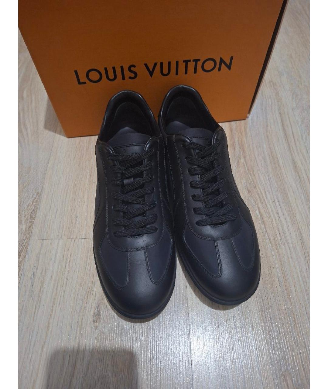 LOUIS VUITTON Темно-синие текстильные низкие кроссовки / кеды, фото 3