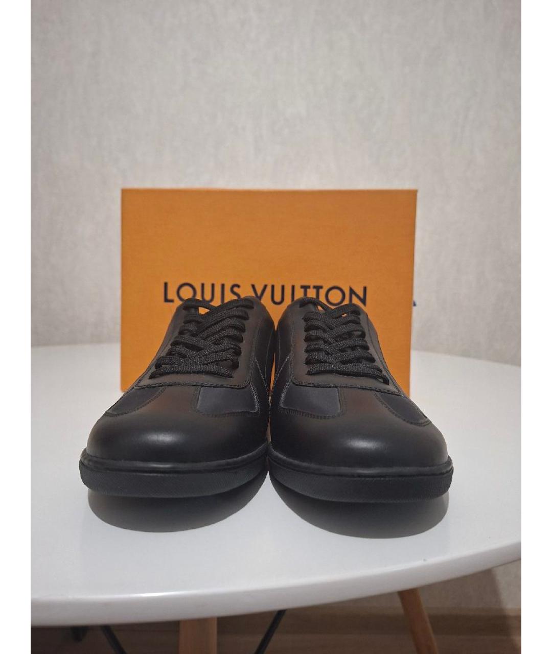 LOUIS VUITTON Темно-синие текстильные низкие кроссовки / кеды, фото 2