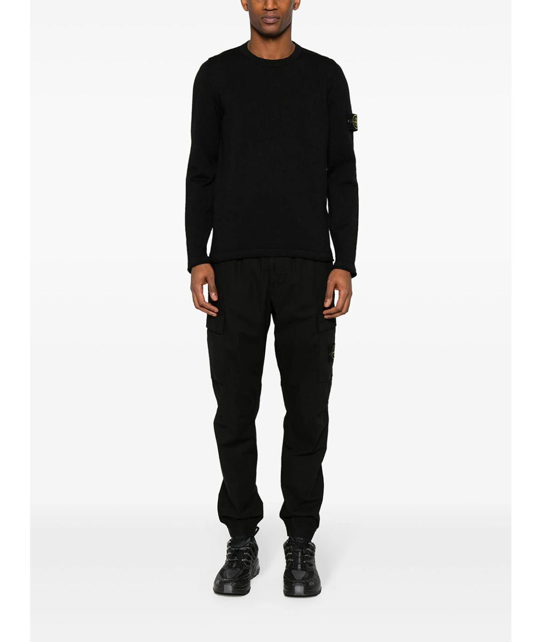 STONE ISLAND Черный хлопковый джемпер / свитер, фото 2