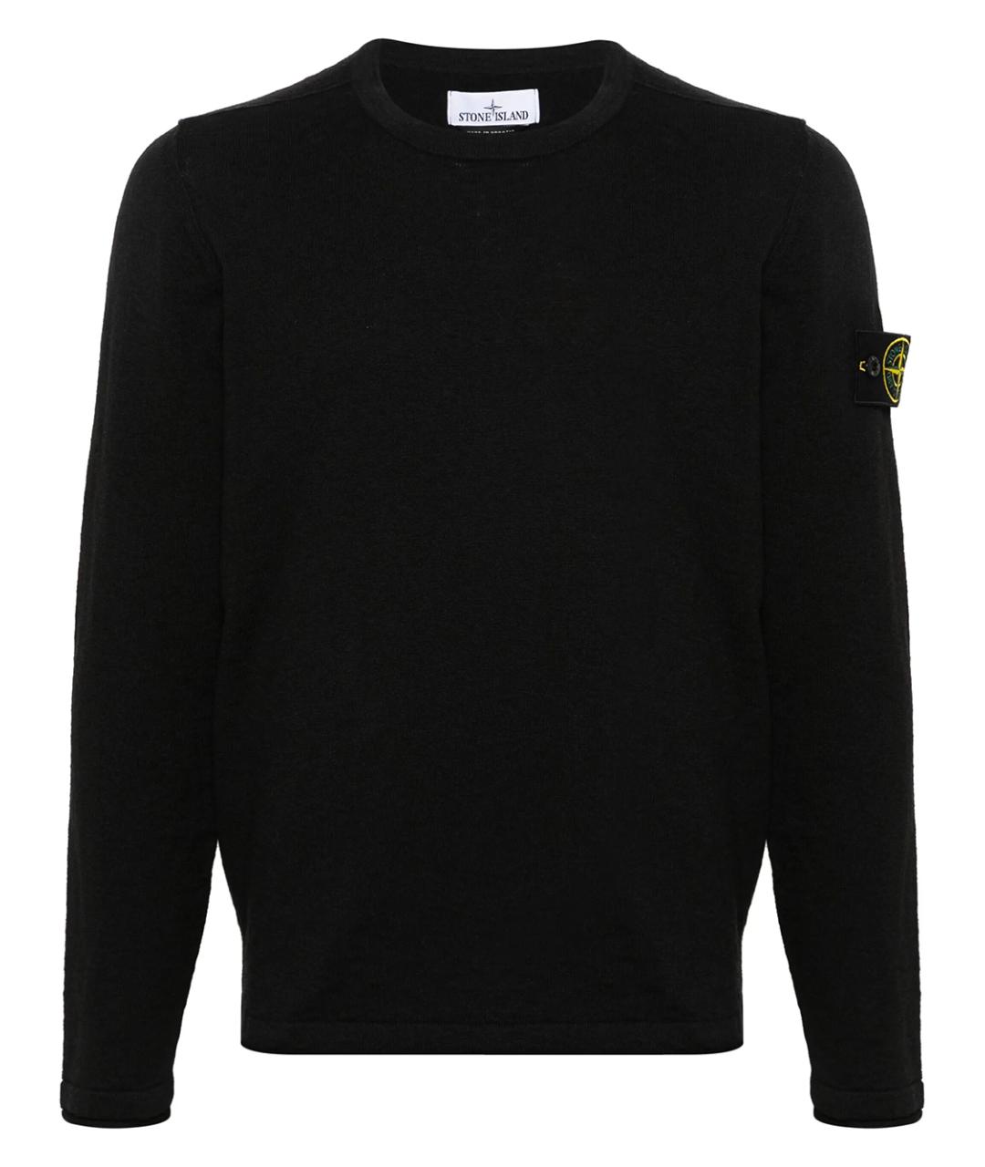 STONE ISLAND Черный хлопковый джемпер / свитер, фото 1