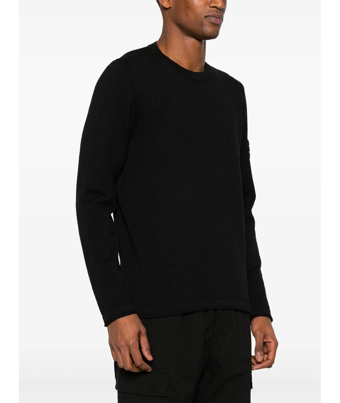 STONE ISLAND Черный хлопковый джемпер / свитер, фото 3