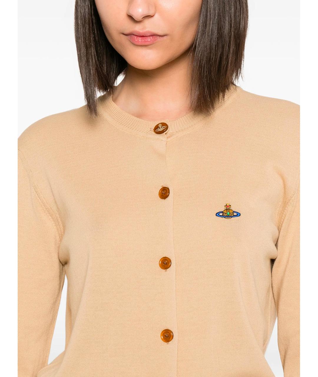 VIVIENNE WESTWOOD Бежевый хлопковый кардиган, фото 2