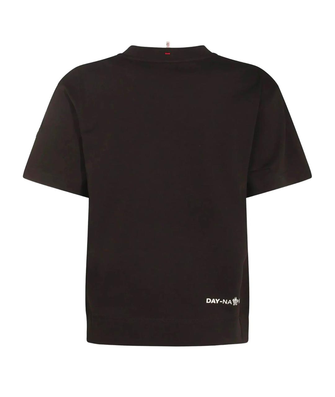 MONCLER Черная хлопковая футболка, фото 3