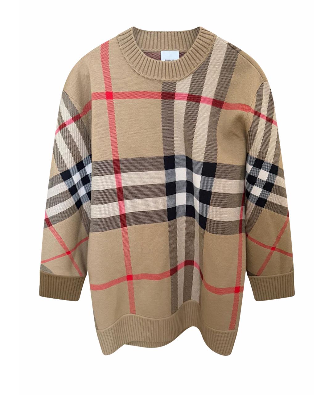 BURBERRY Бежевый шерстяной джемпер / свитер, фото 1