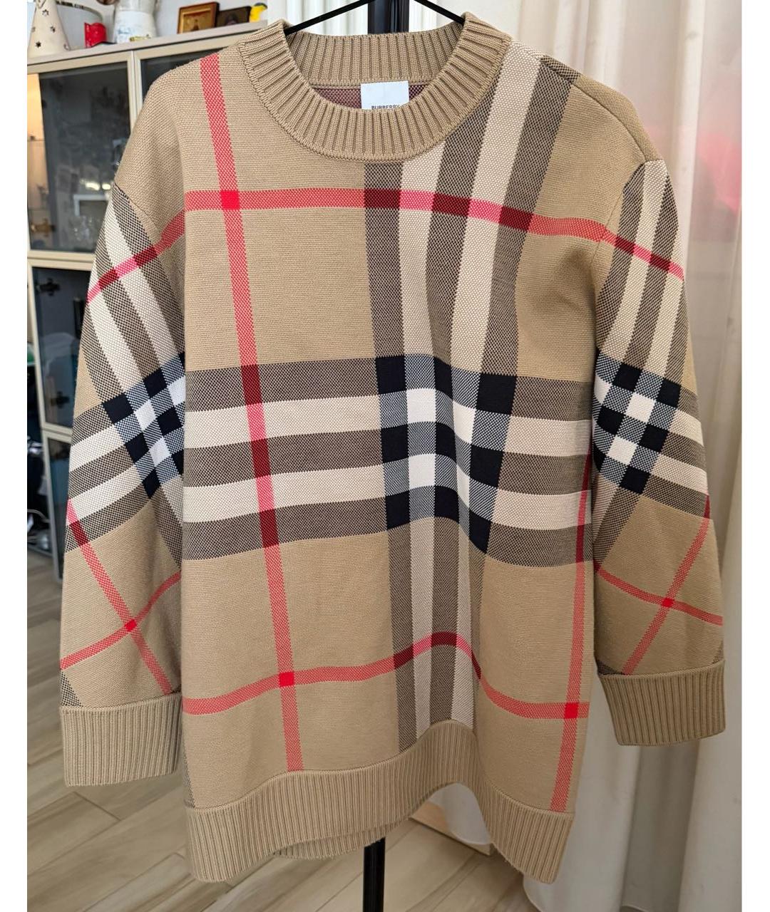 BURBERRY Бежевый шерстяной джемпер / свитер, фото 6