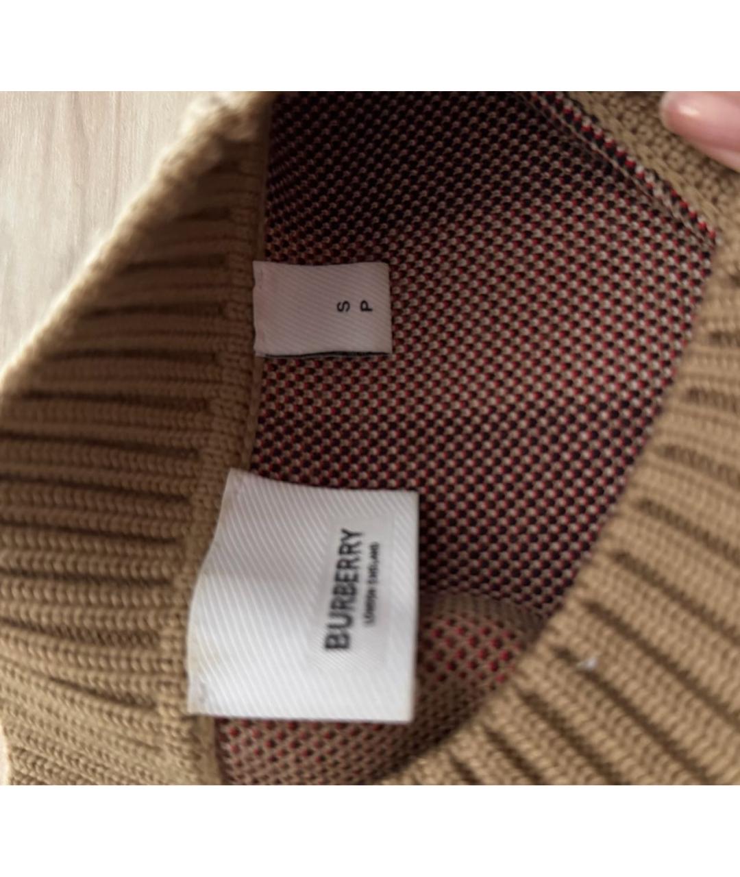 BURBERRY Бежевый шерстяной джемпер / свитер, фото 3